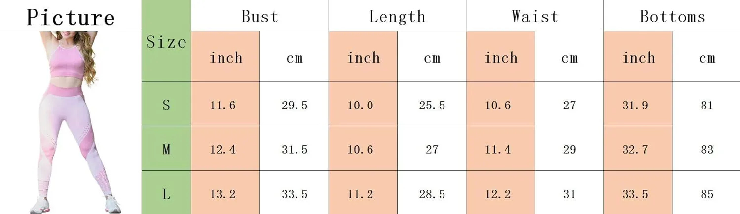xxxiticat Women's 2 Piece Workout Sets Cropped Active Sports Bras High Waist Leggings Yoga Sets Compression Tight Activewear