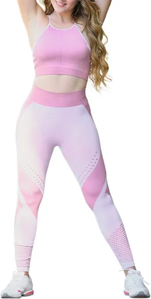 xxxiticat Women's 2 Piece Workout Sets Cropped Active Sports Bras High Waist Leggings Yoga Sets Compression Tight Activewear