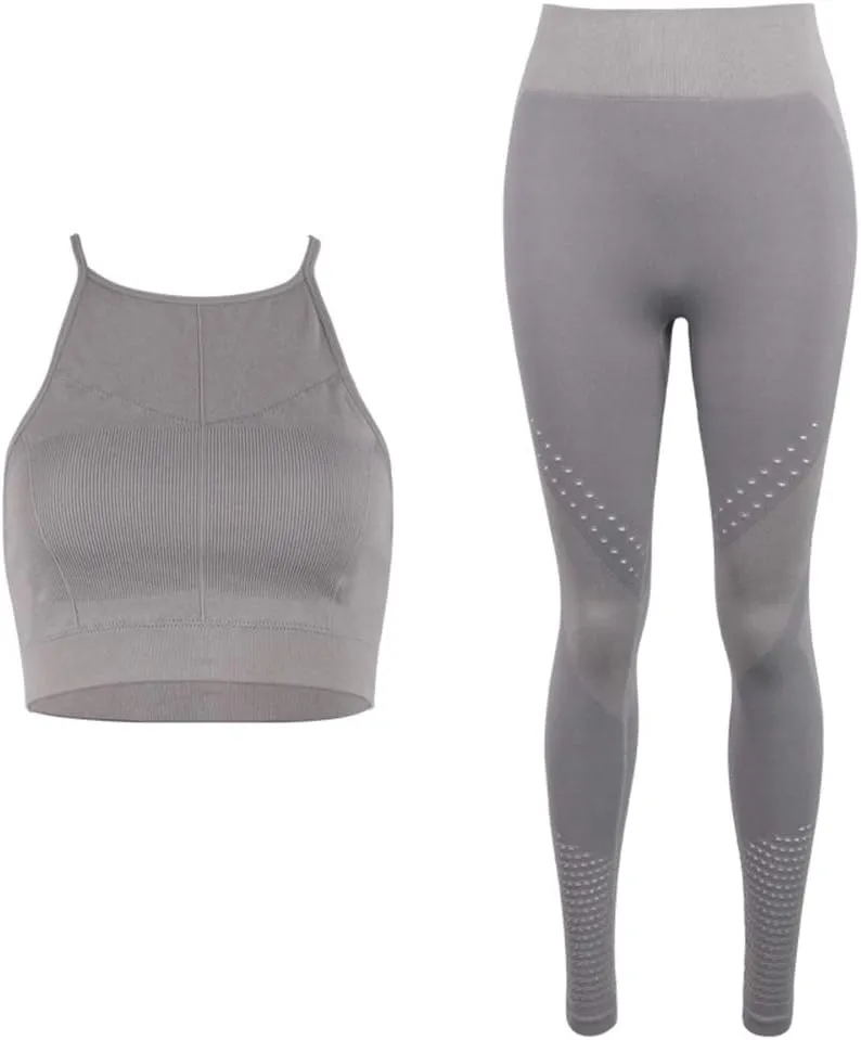 xxxiticat Women's 2 Piece Workout Sets Cropped Active Sports Bras High Waist Leggings Yoga Sets Compression Tight Activewear