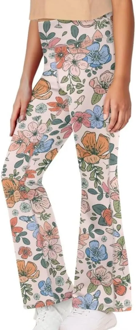 Yoga Pants Girls 5-14t Stylish Bell Bottoms for Girls Flare Leggings