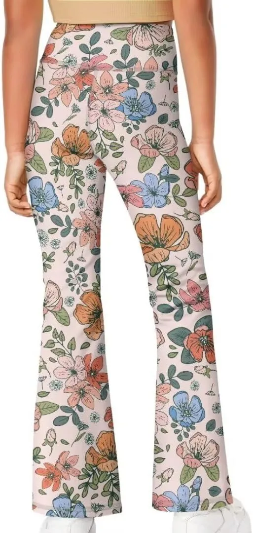Yoga Pants Girls 5-14t Stylish Bell Bottoms for Girls Flare Leggings