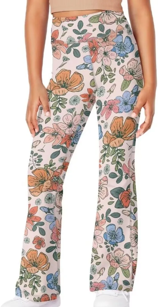 Yoga Pants Girls 5-14t Stylish Bell Bottoms for Girls Flare Leggings